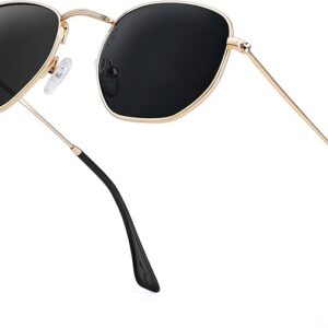 OJOS WEAR Hexagon Sunglasses For Women Men Polarized, Square Sunglasses For Womens Sun Glasses UV Protection Metal Frame